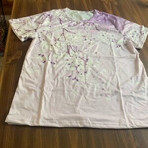 Lilac flower shirt.